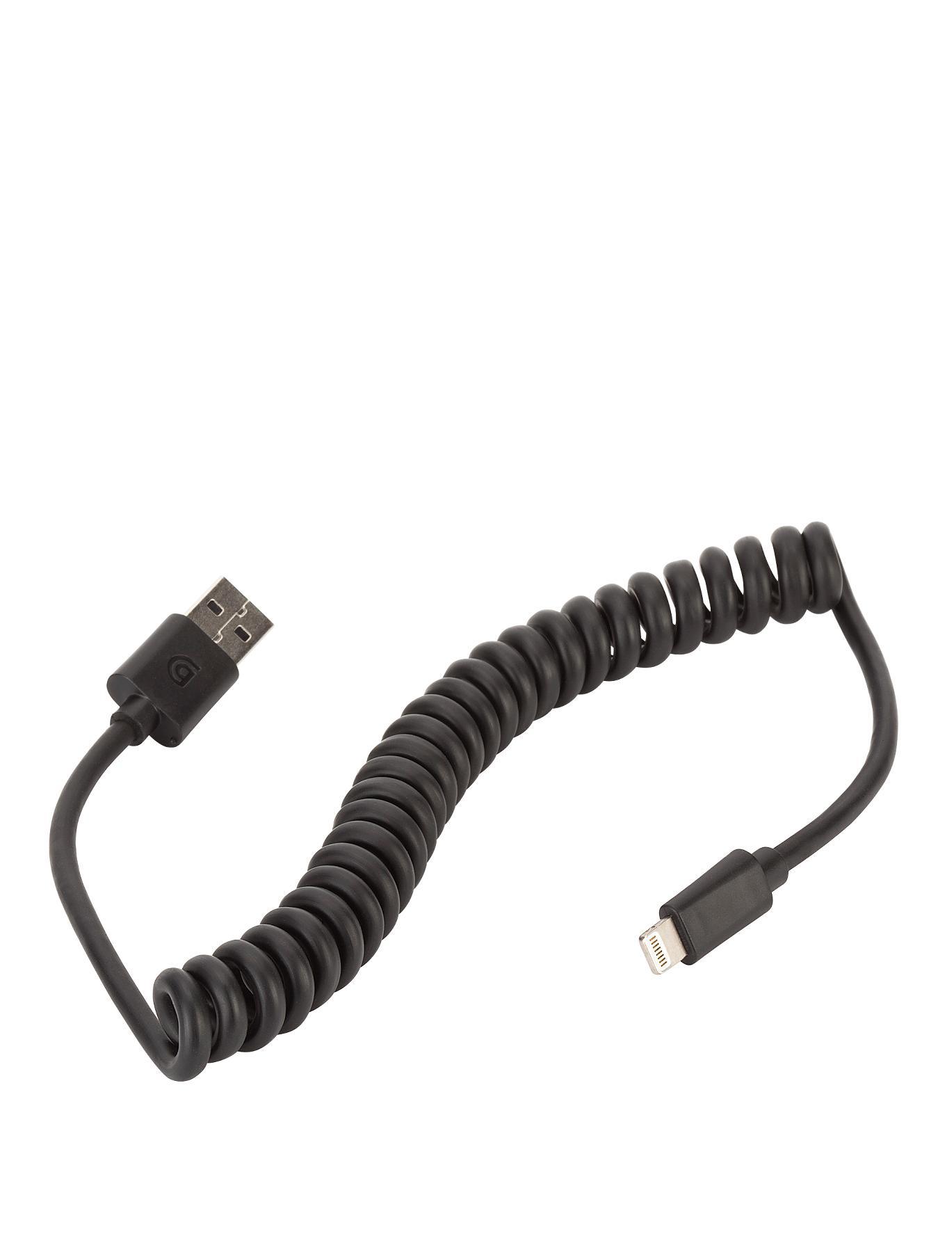 GRIFFIN 4 inch USB to Lightning Cable Coiled - Black GRIFFIN 4 inch USB to Lightning Cable Coiled - Black