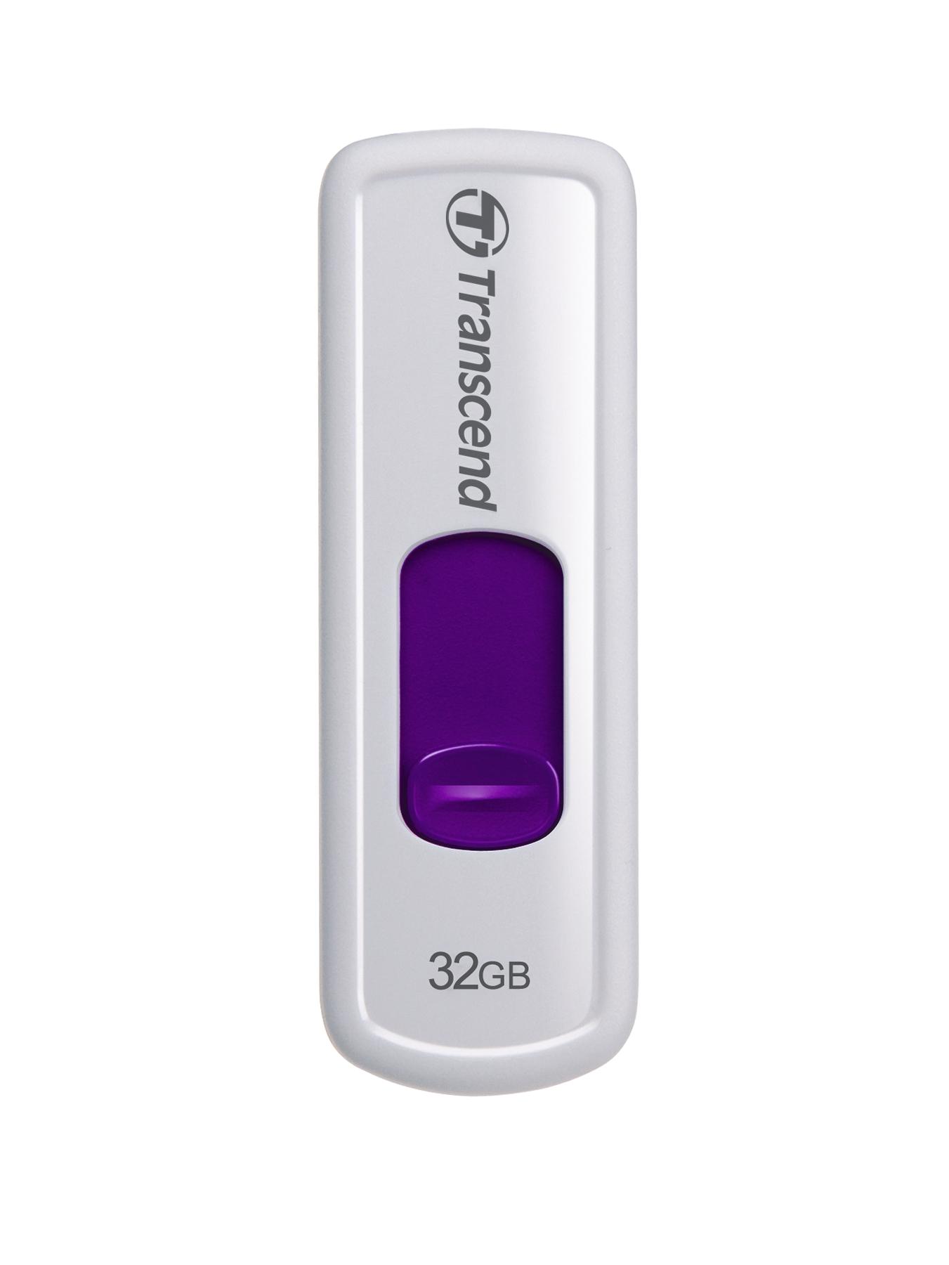 Transcend Jetflash 530 Capless Series 32Gb USB Flash Drive - White/Purple Transcend Jetflash 530 Capless Series 32Gb USB Flash Drive - White/Purple