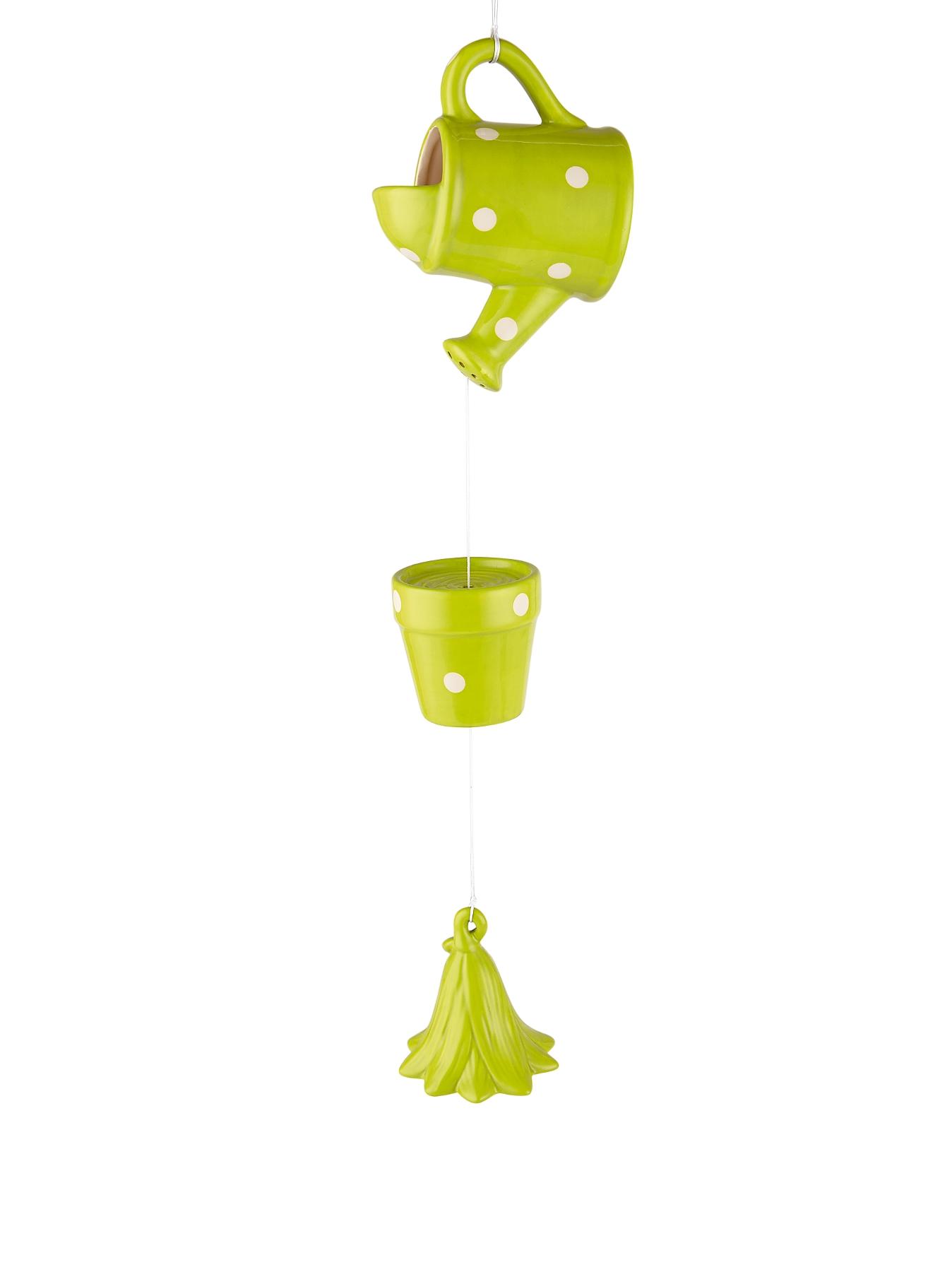 Watering Can Spots Windchime - Green/White Watering Can Spots Windchime - Green/White