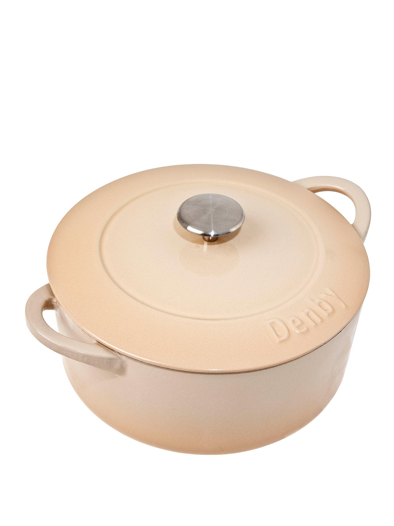 Denby Barley Cast Iron 24cm Round Cassserole Dish Denby Barley Cast Iron 24cm Round Cassserole Dish