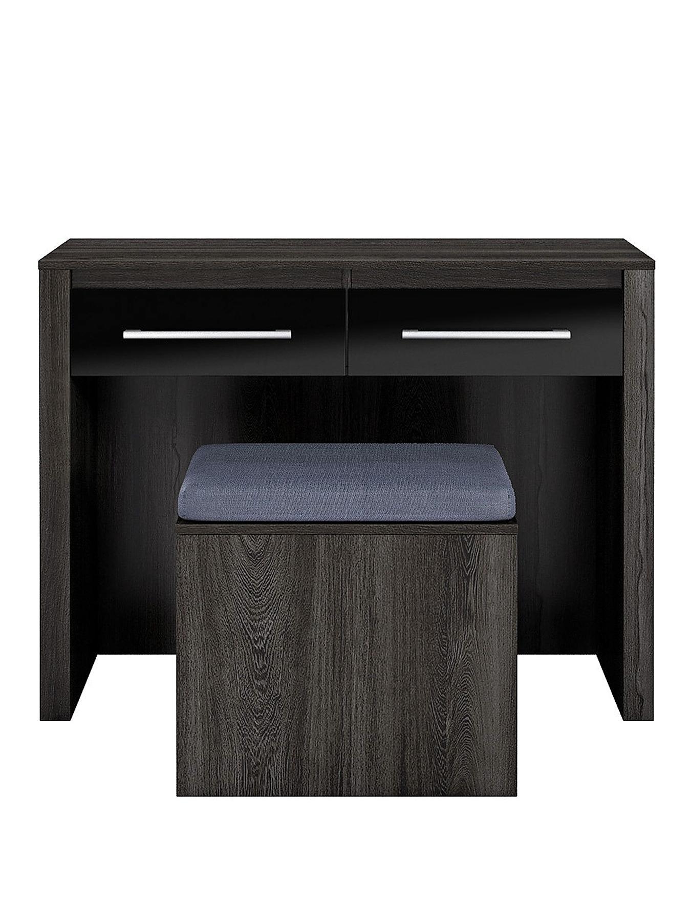 Albany Dressing Table and Stool Set - Grey, Grey Albany Dressing Table and Stool Set - Grey, Grey