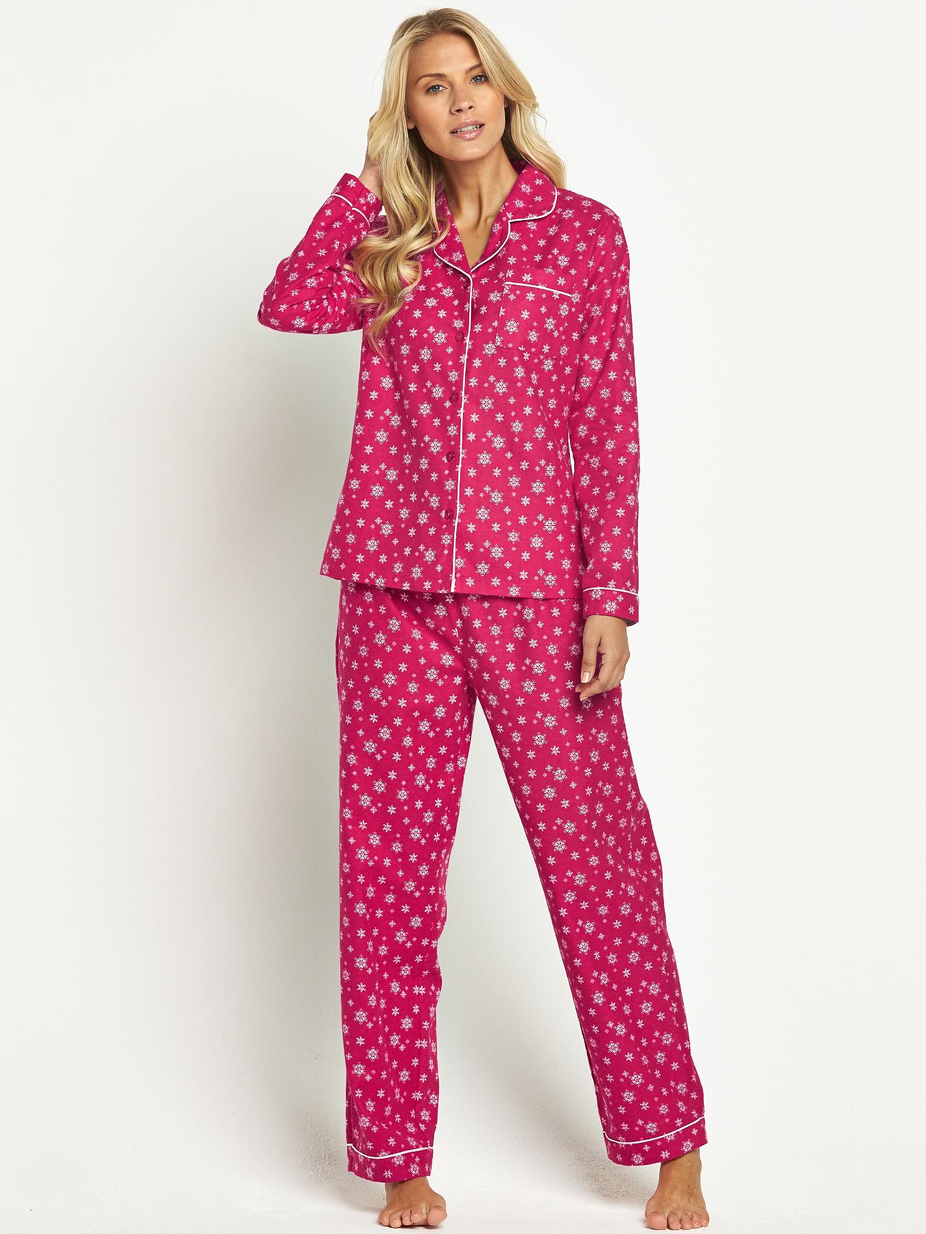 Sorbet Snowflake Flannel PJs - Red, Red Sorbet Snowflake Flannel PJs - Red, Red