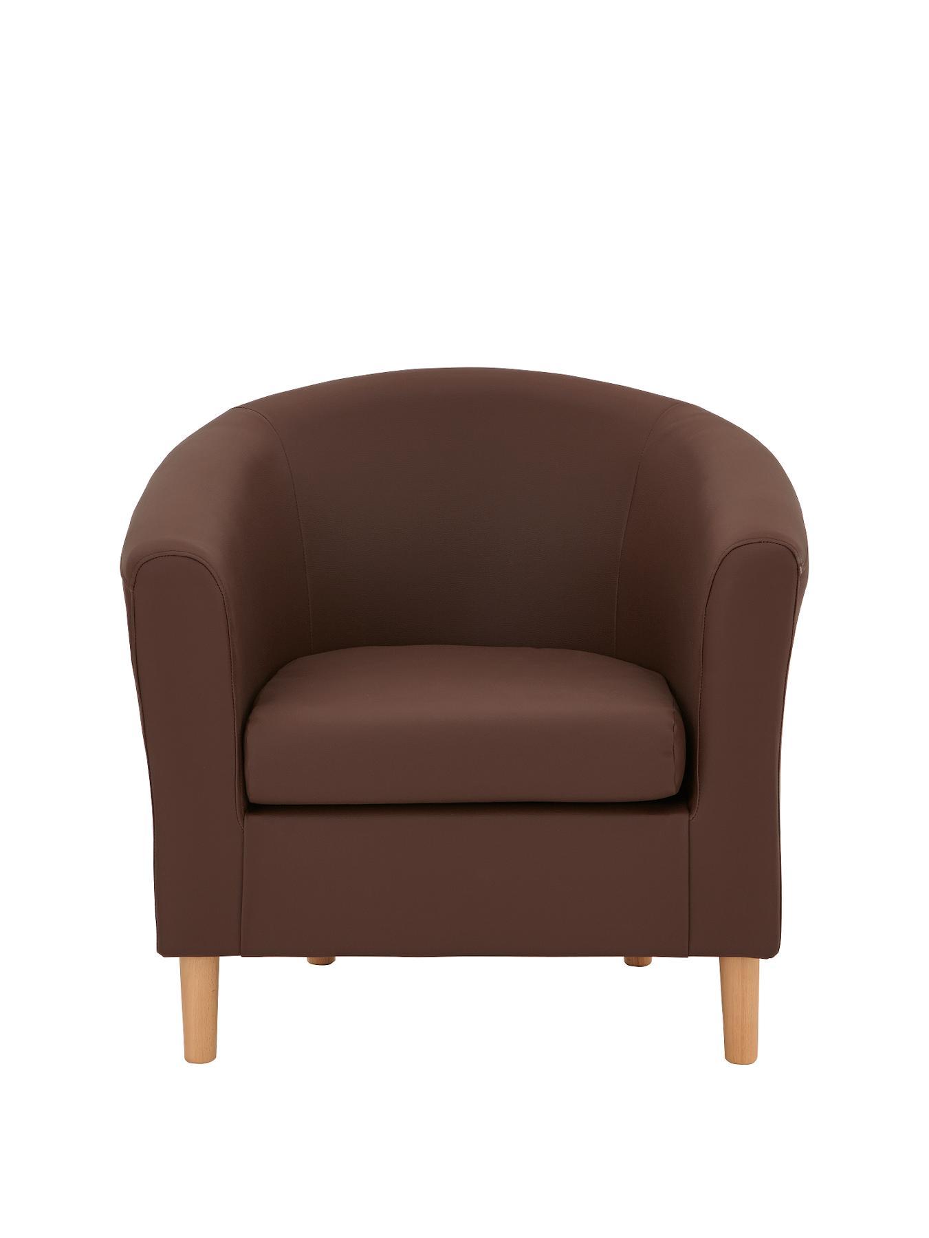 Josie Faux Leather Tub Chair - Chocolate, Black,Chocolate Josie Faux Leather Tub Chair - Chocolate, Black,Chocolate