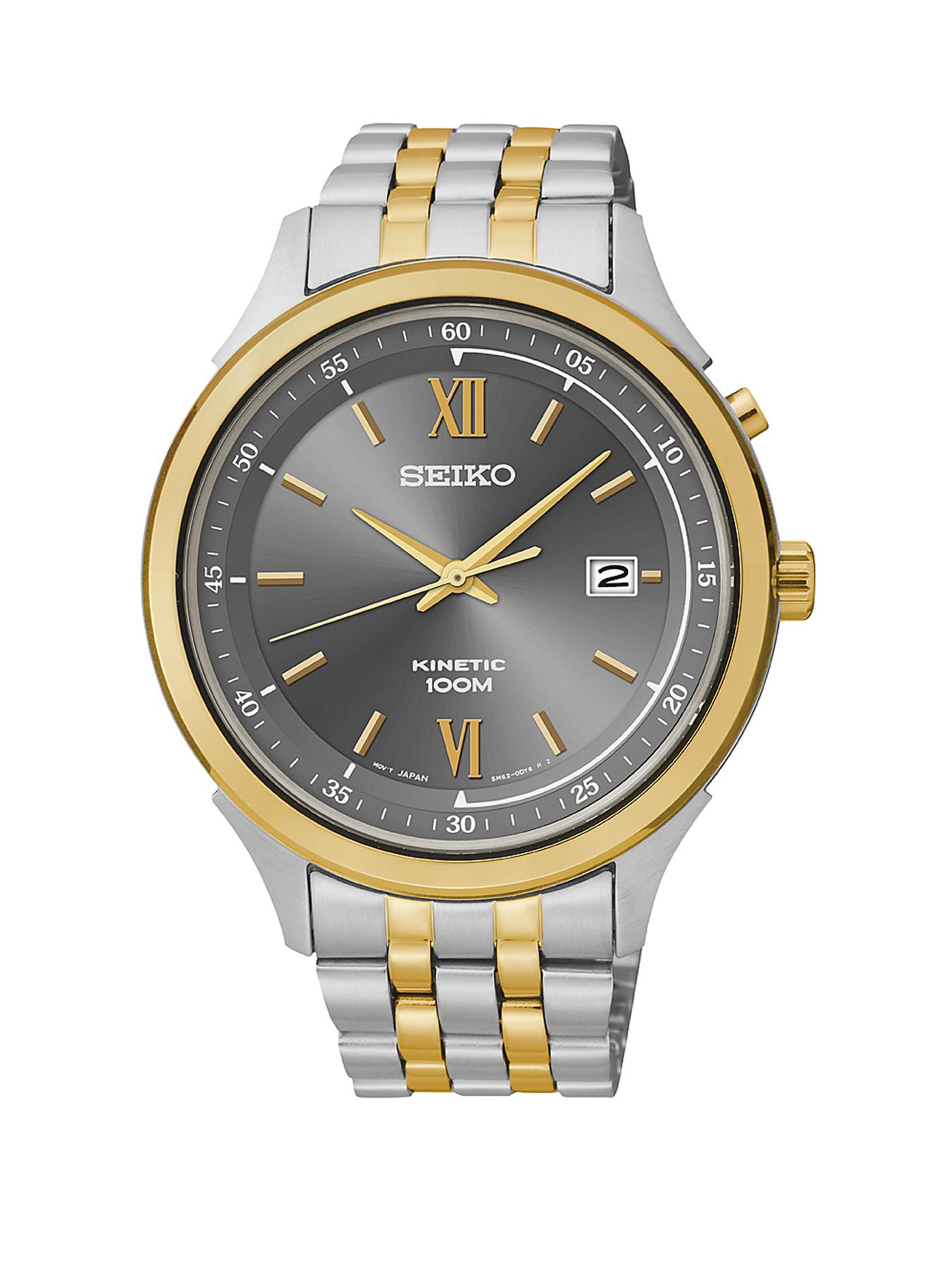 Seiko Stainless Steel and Gold-plated Two-Tone Kinetic Mens Watch Seiko Stainless Steel and Gold-plated Two-Tone Kinetic Mens Watch