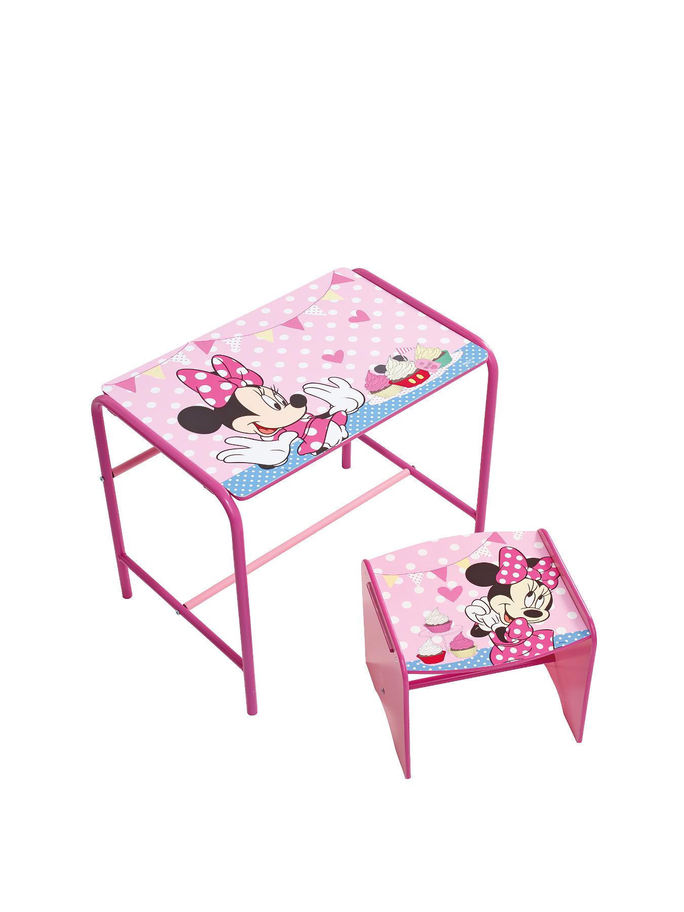 Minnie Mouse Metal and MDF Desk and Stool Set Minnie Mouse Metal and MDF Desk and Stool Set