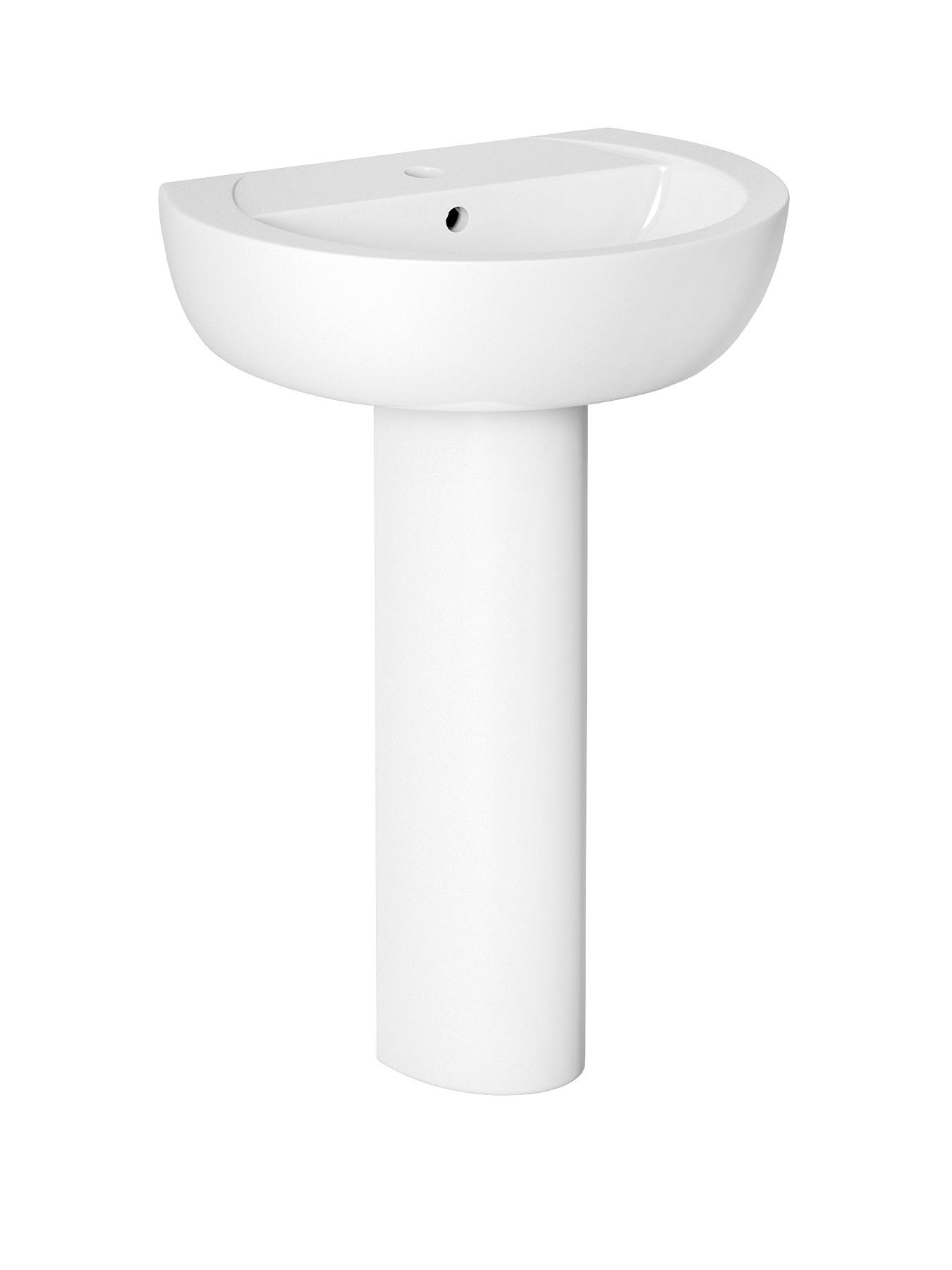 Bow 1 Tap Hole Basin and Full Pedestal Bow 1 Tap Hole Basin and Full Pedestal