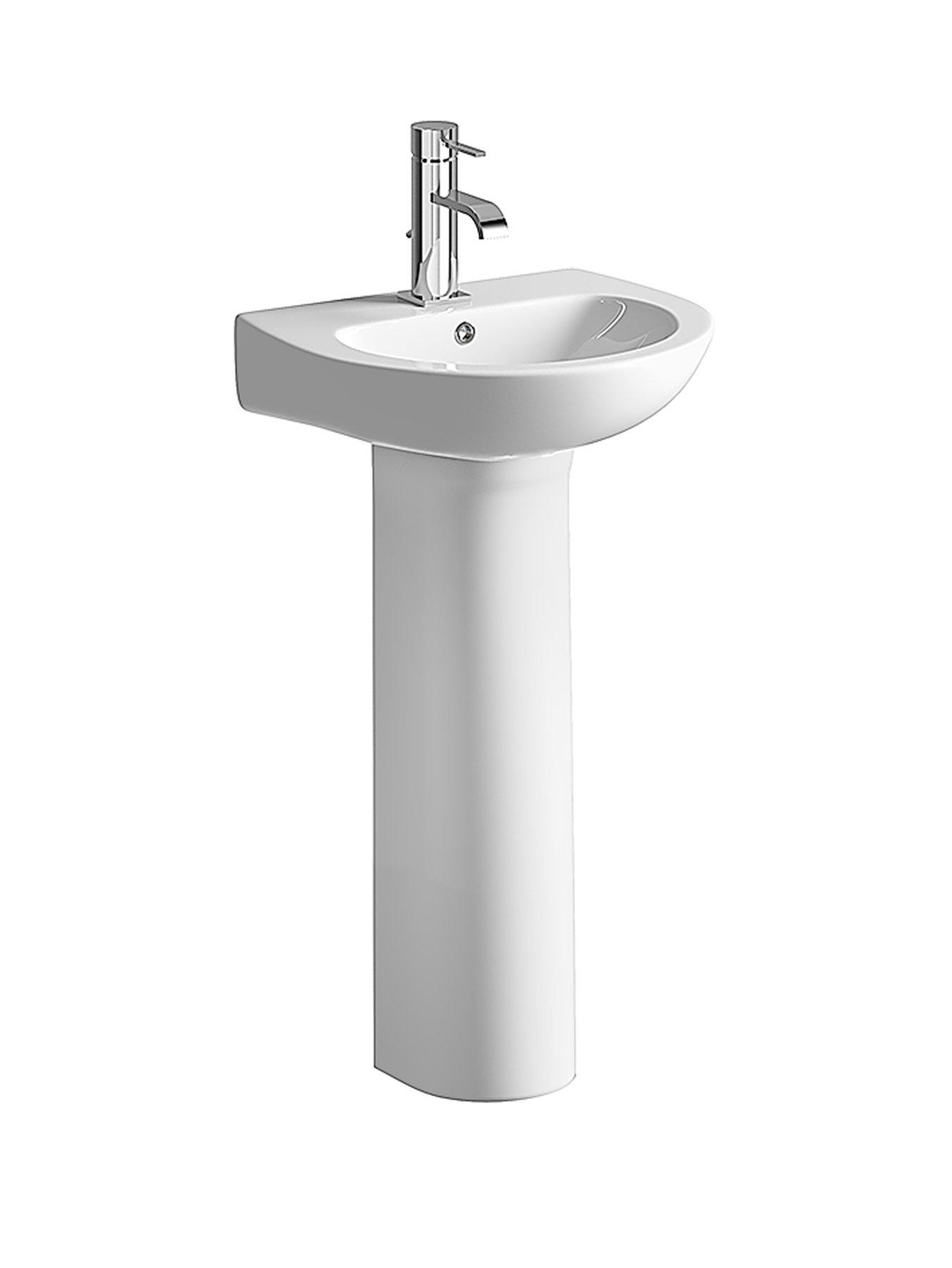 Cloakroom Basin and Full Pedestal 1 Tap Hole Cloakroom Basin and Full Pedestal 1 Tap Hole