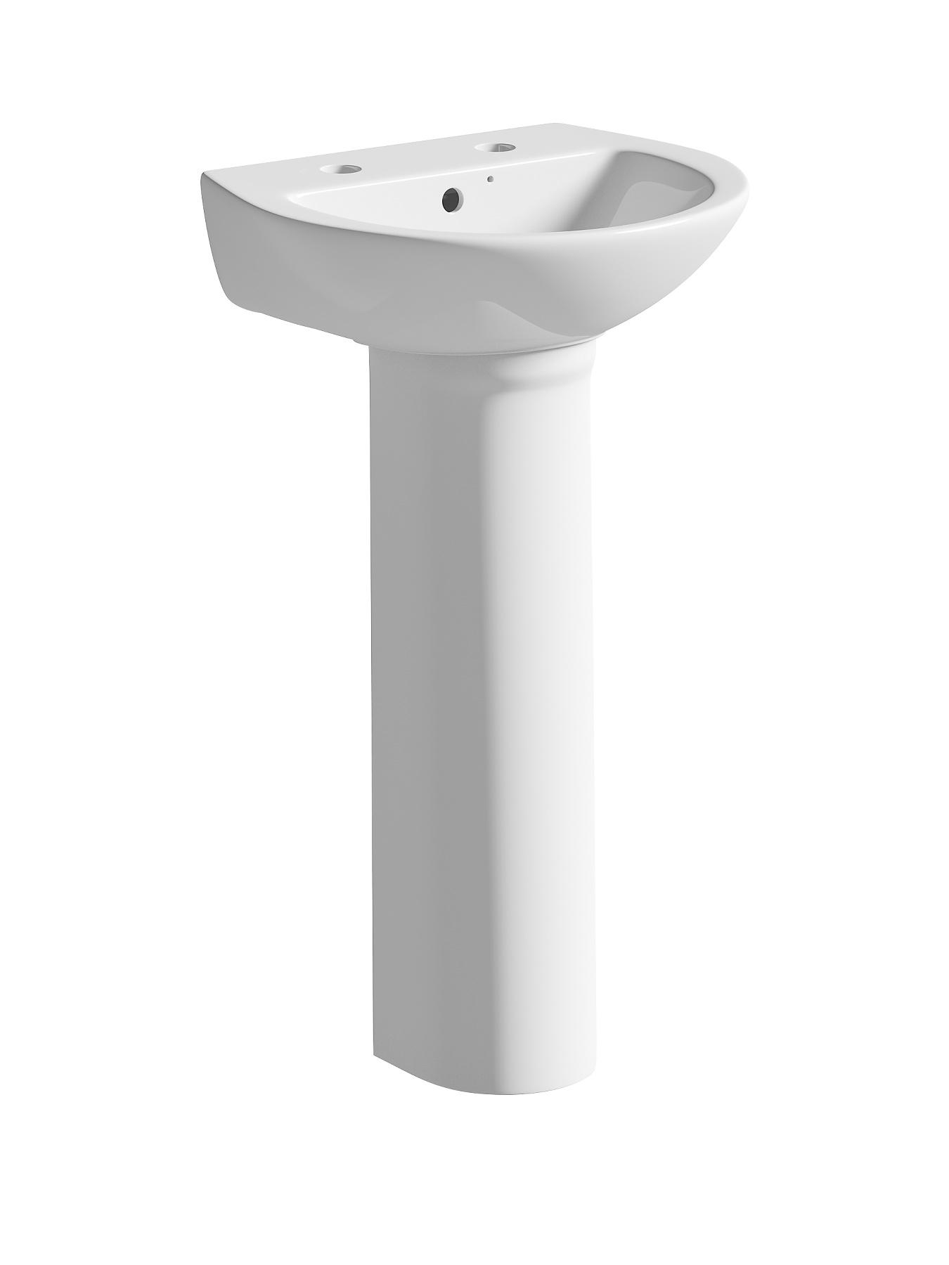 Cloakroom Basin and Full Pedestal 2 Tap Holes Cloakroom Basin and Full Pedestal 2 Tap Holes