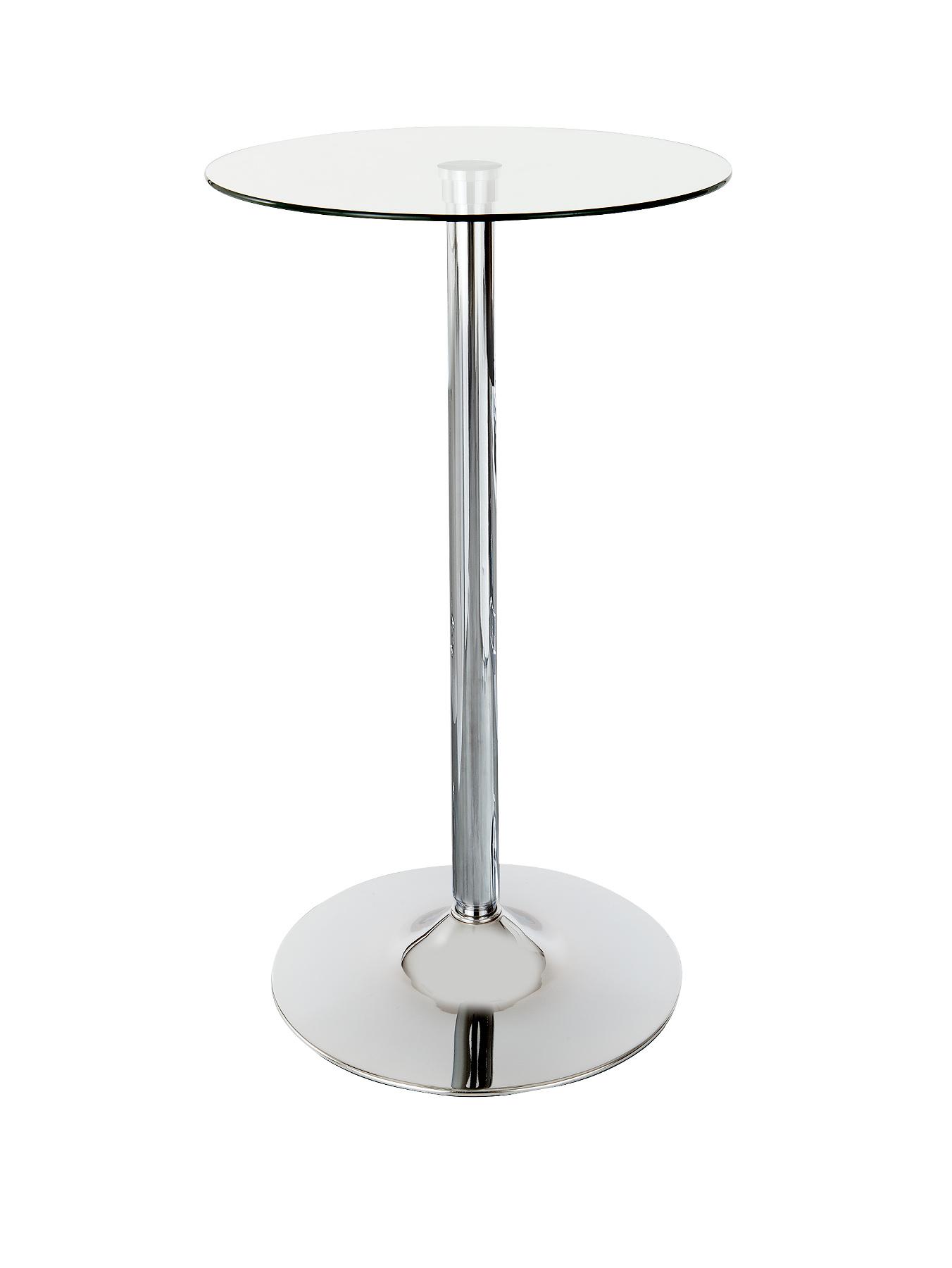 Roma Clear Glass and Stainless Steel Bar Table Roma Clear Glass and Stainless Steel Bar Table