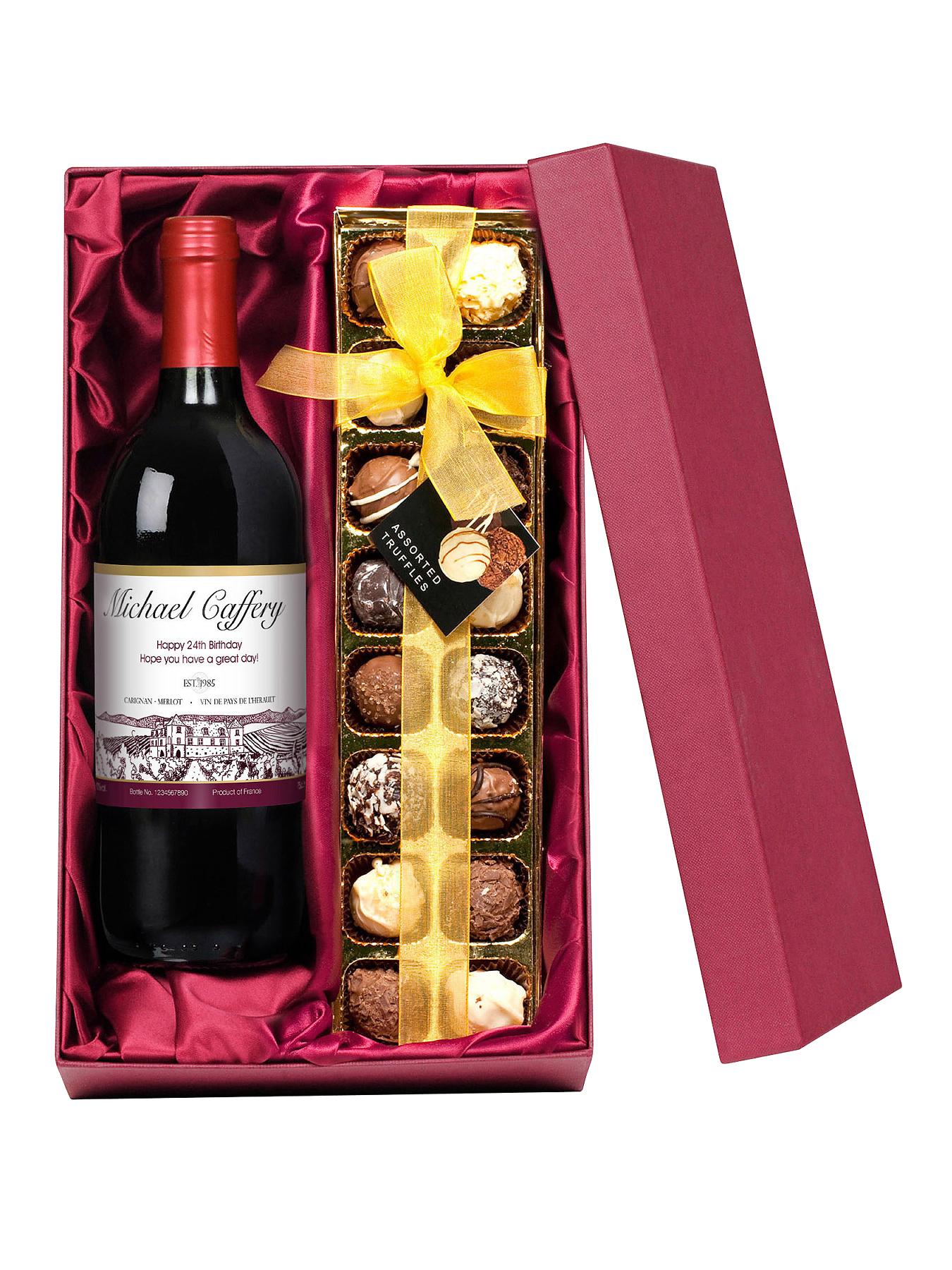 Personalised Wine and Chocolates - White, White,Red Personalised Wine and Chocolates - White, White,Red