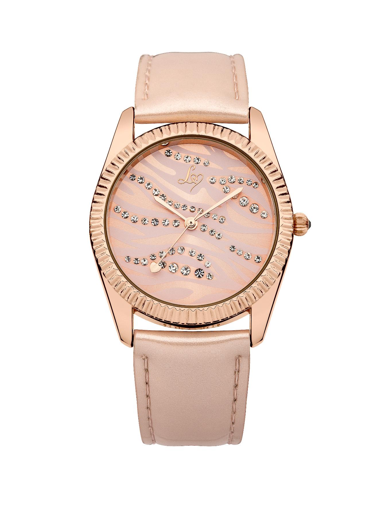 Lipsy Pink Strap Patterned Dial Ladies Watch Lipsy Pink Strap Patterned Dial Ladies Watch
