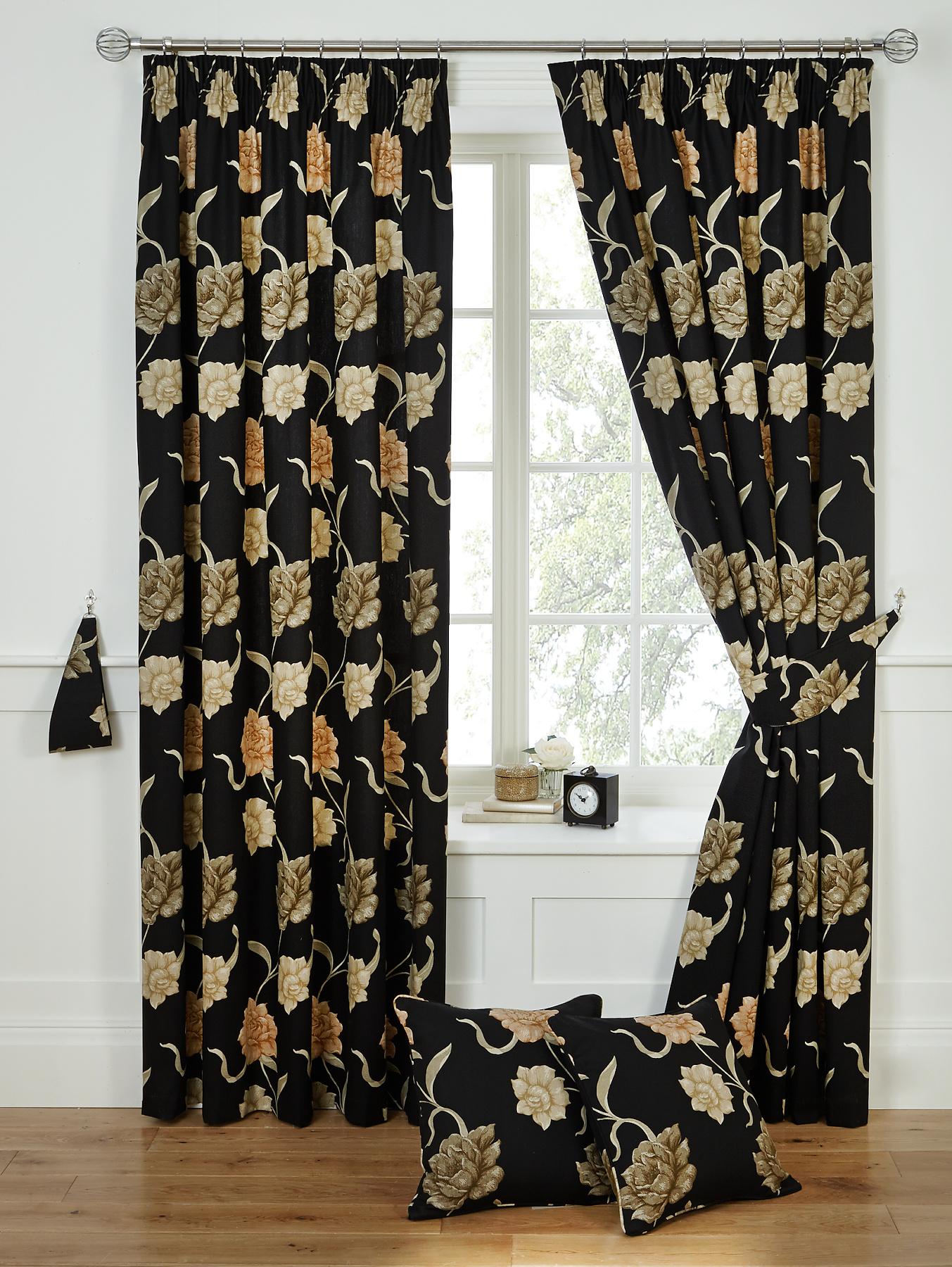 Georgina Curtains, Black Georgina Curtains, Black