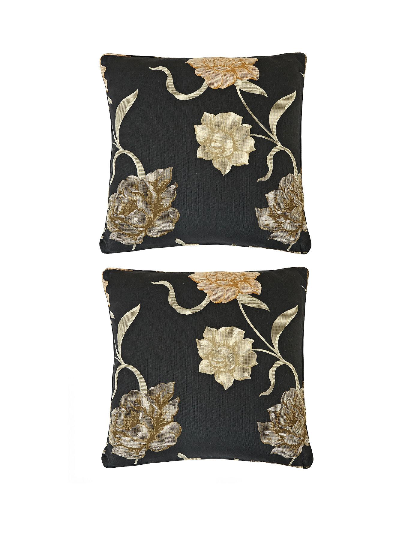 Georgina Cushion Covers (Pair) - Black, Black Georgina Cushion Covers (Pair) - Black, Black