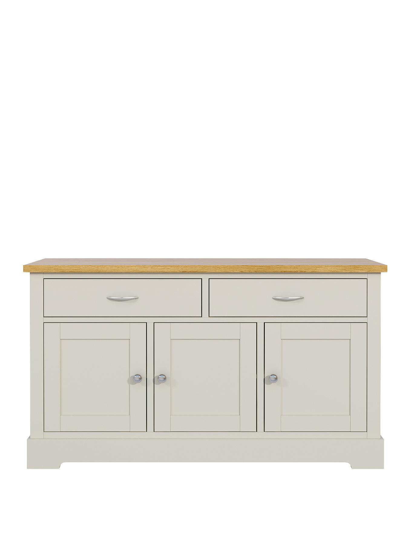 Holsworth Large 3-Door, 2-Drawer Sideboard - Grey, Grey Holsworth Large 3-Door, 2-Drawer Sideboard - Grey, Grey