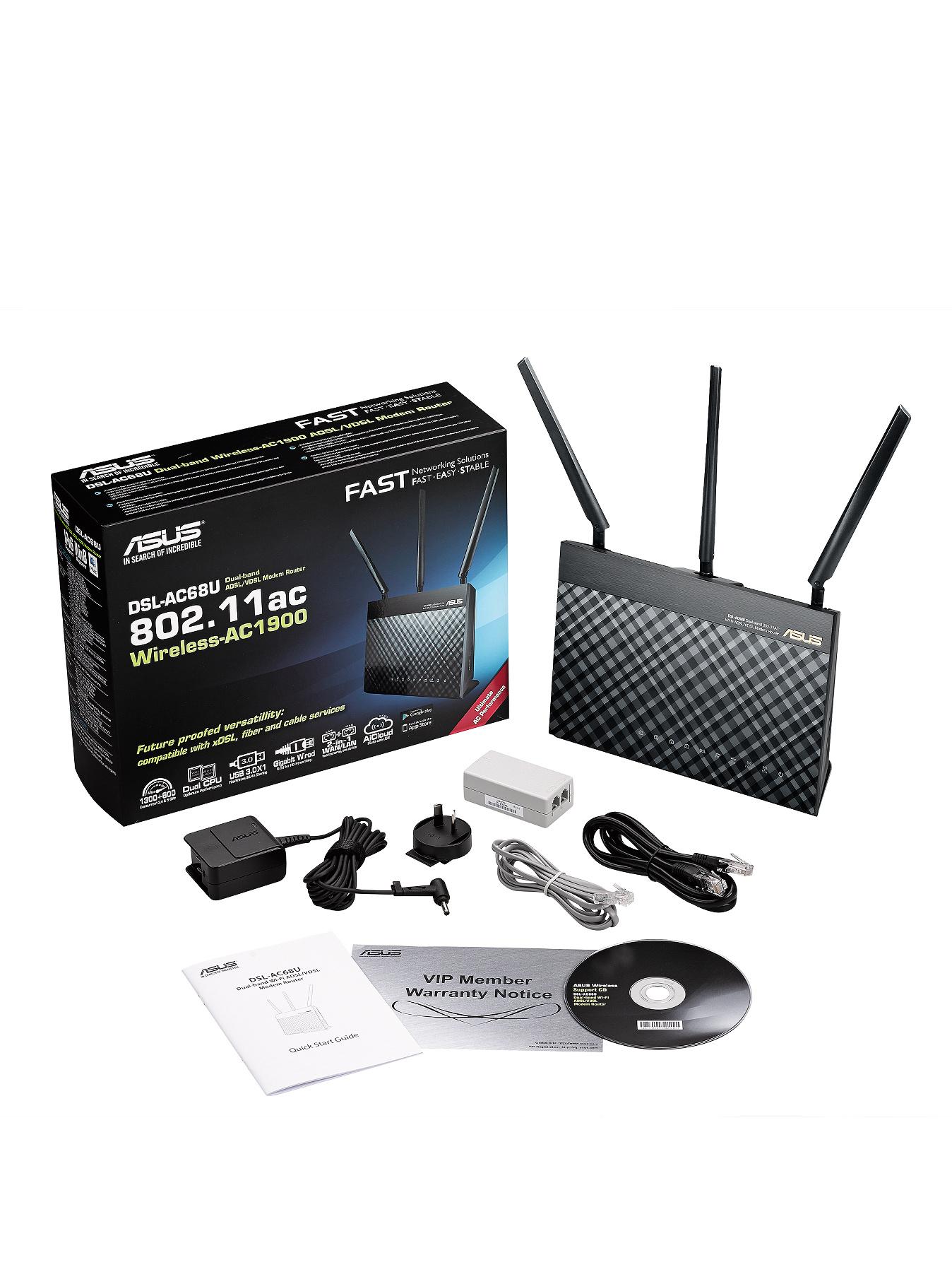 Asus DSL-AC68U Dual-Band Wireless AC1900 Gigabit Router Asus DSL-AC68U Dual-Band Wireless AC1900 Gigabit Router