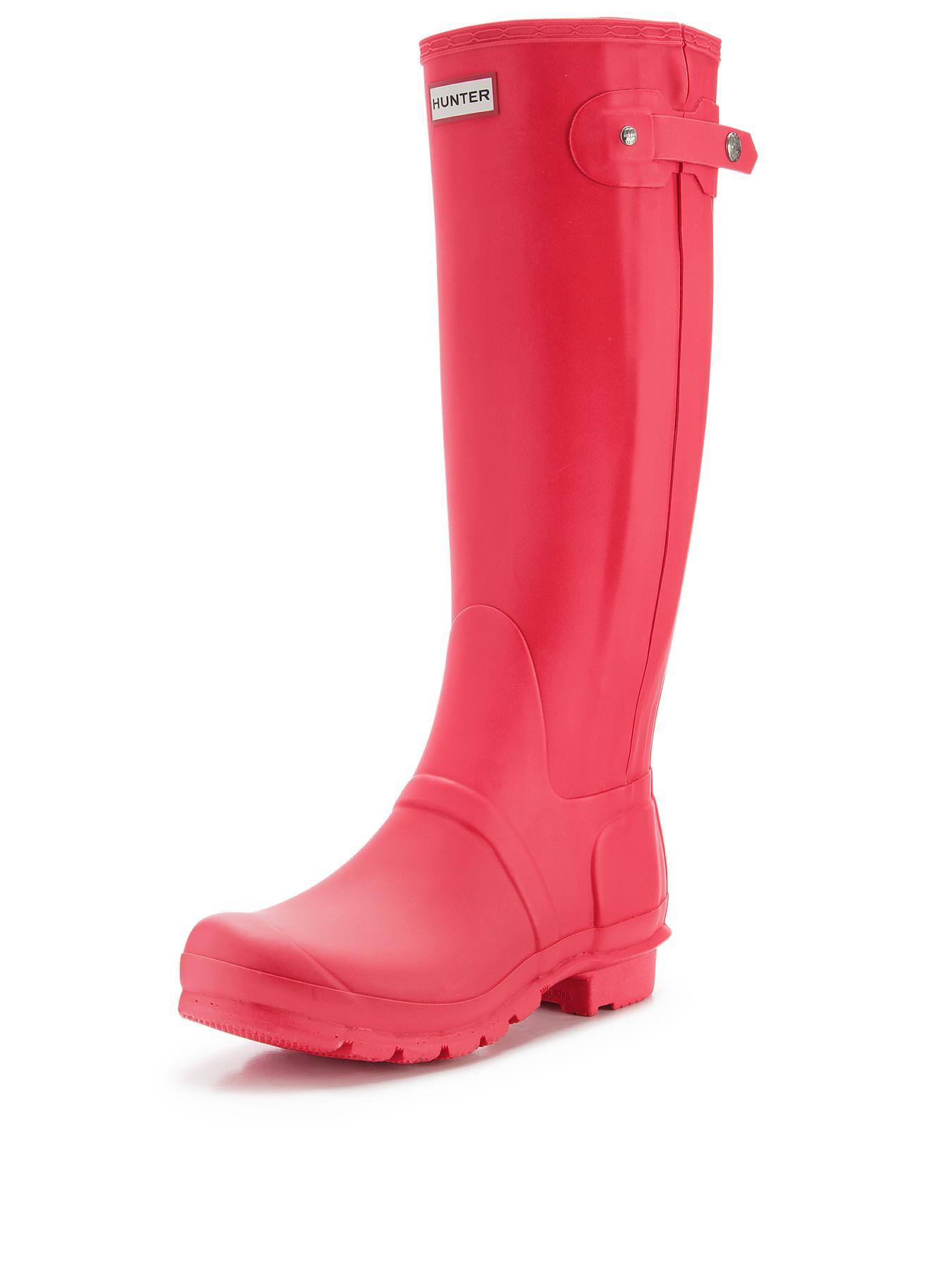 Hunter Original Slim Zip Wellys - Bright Coral - Coral, Coral Hunter Original Slim Zip Wellys - Bright Coral - Coral, Coral
