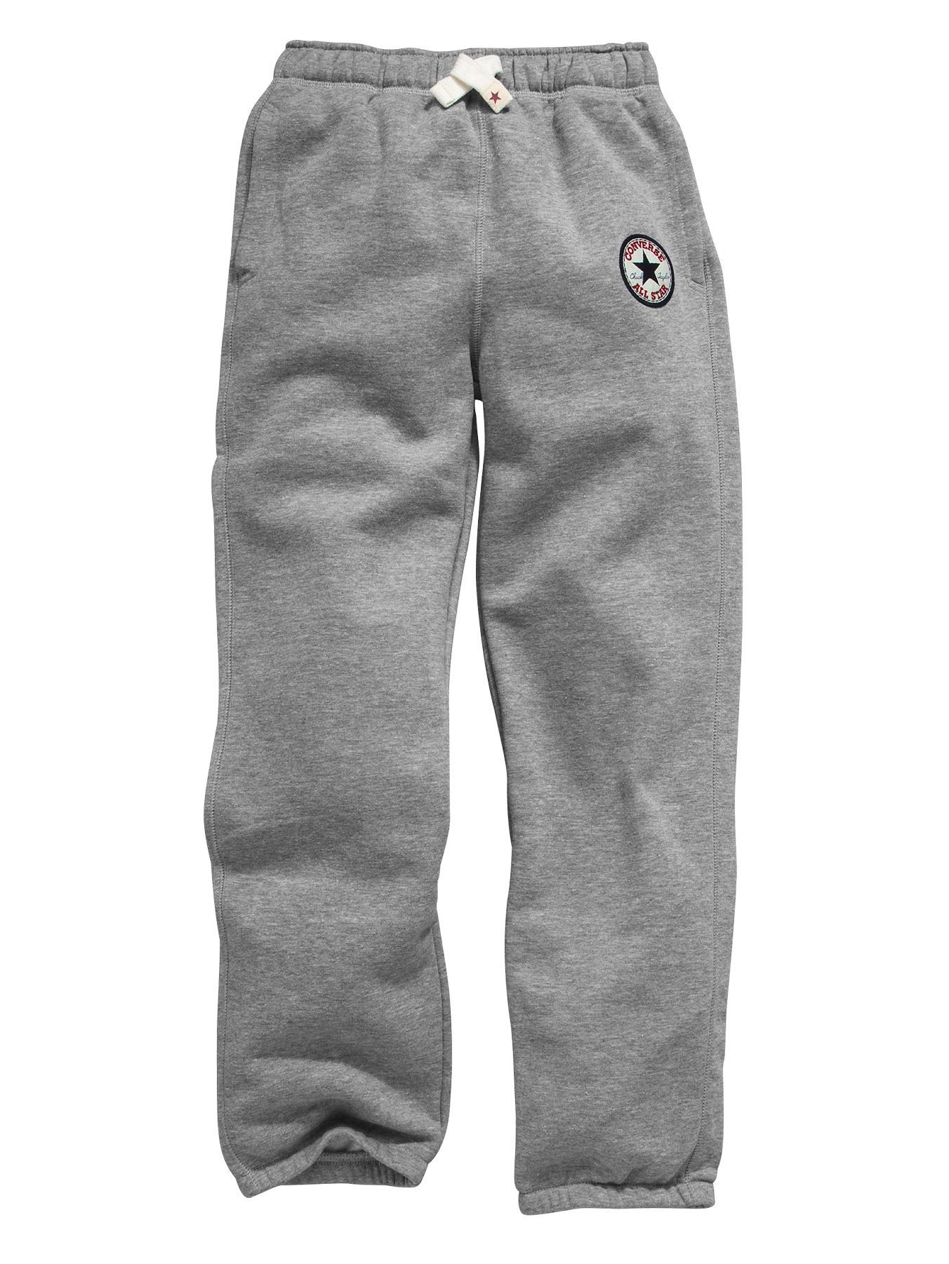 Converse Boys Chuck Patch Fleece Pants - Grey Heather - Grey, Grey Converse Boys Chuck Patch Fleece Pants - Grey Heather - Grey, Grey