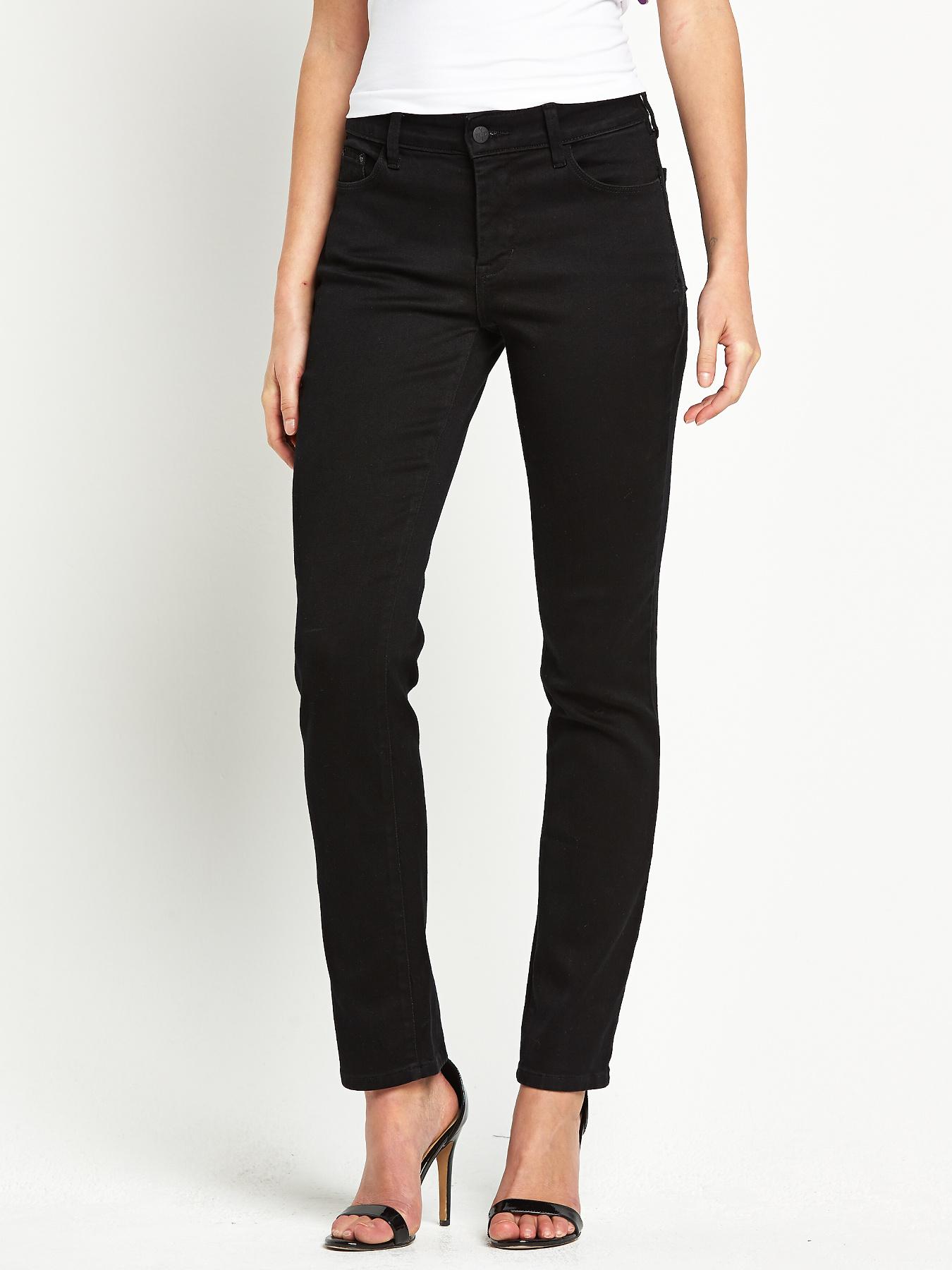 NYDJ High Waisted Super Stretch Skinny Leg Jeans - Black, Black NYDJ High Waisted Super Stretch Skinny Leg Jeans - Black, Black
