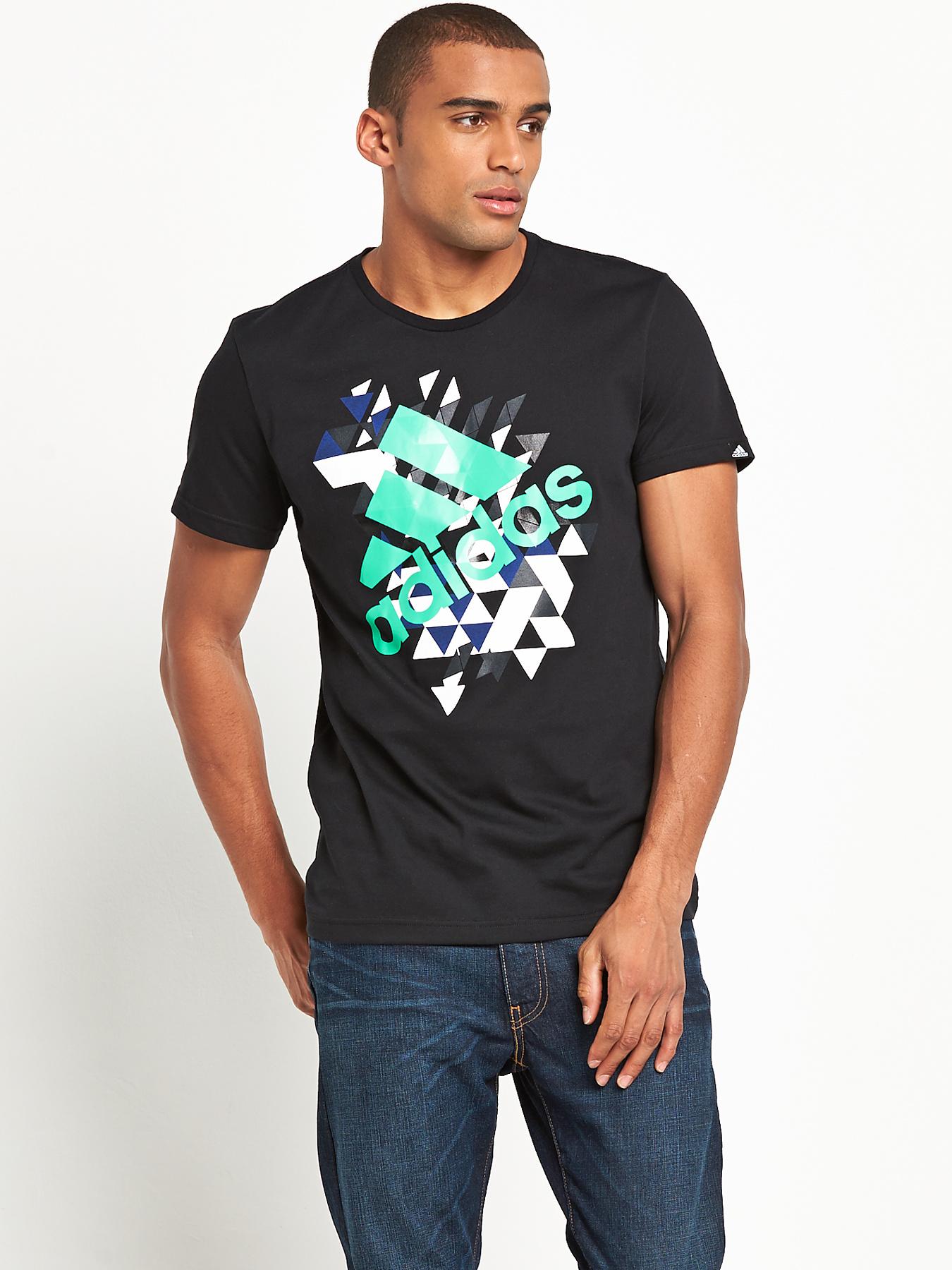adidas Mens Energy Logo T-shirt - Black, Black adidas Mens Energy Logo T-shirt - Black, Black