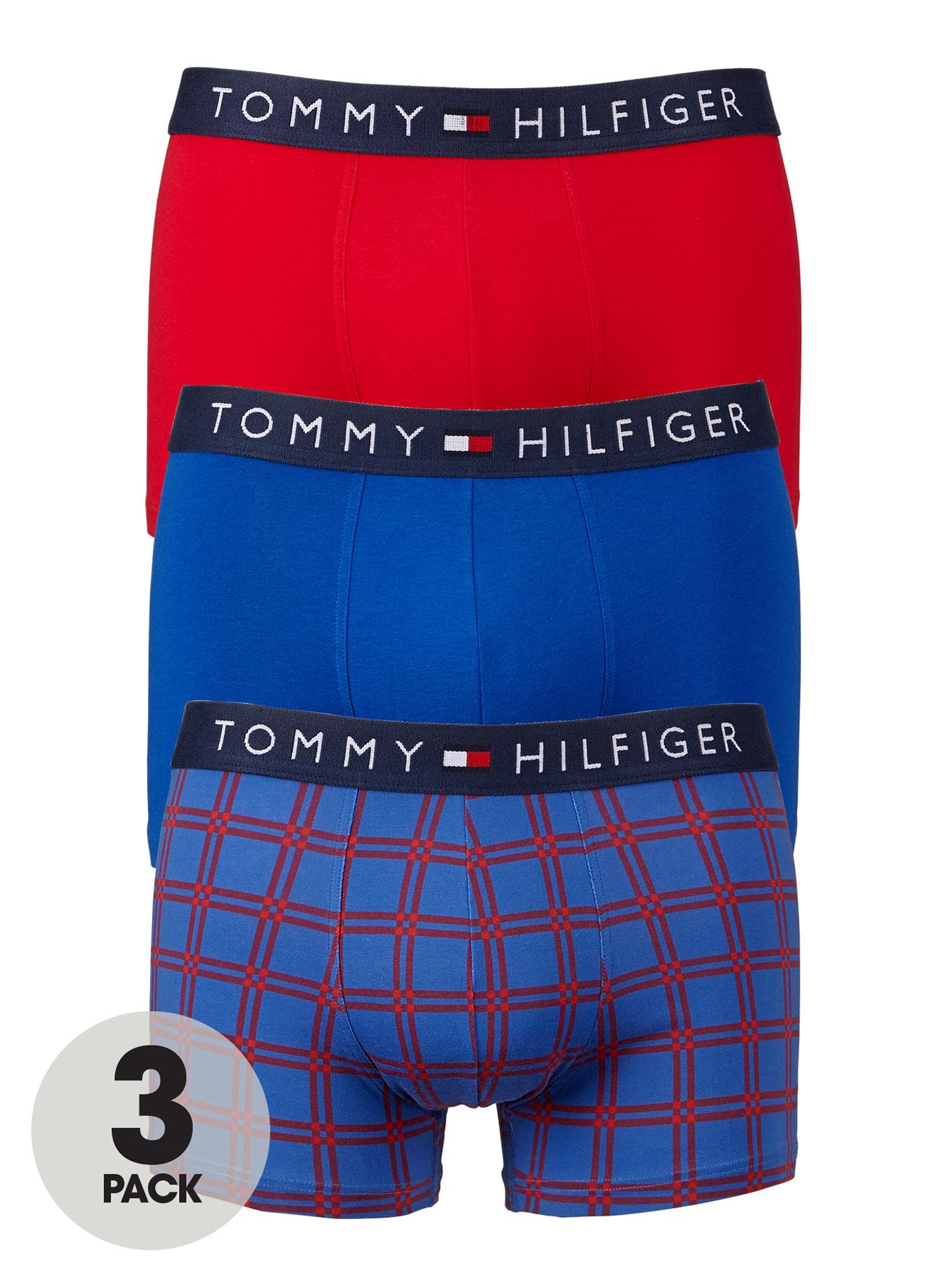 Tommy Hilfiger Mens Costes Trunks (3 Pack) - Blue, Blue Tommy Hilfiger Mens Costes Trunks (3 Pack) - Blue, Blue