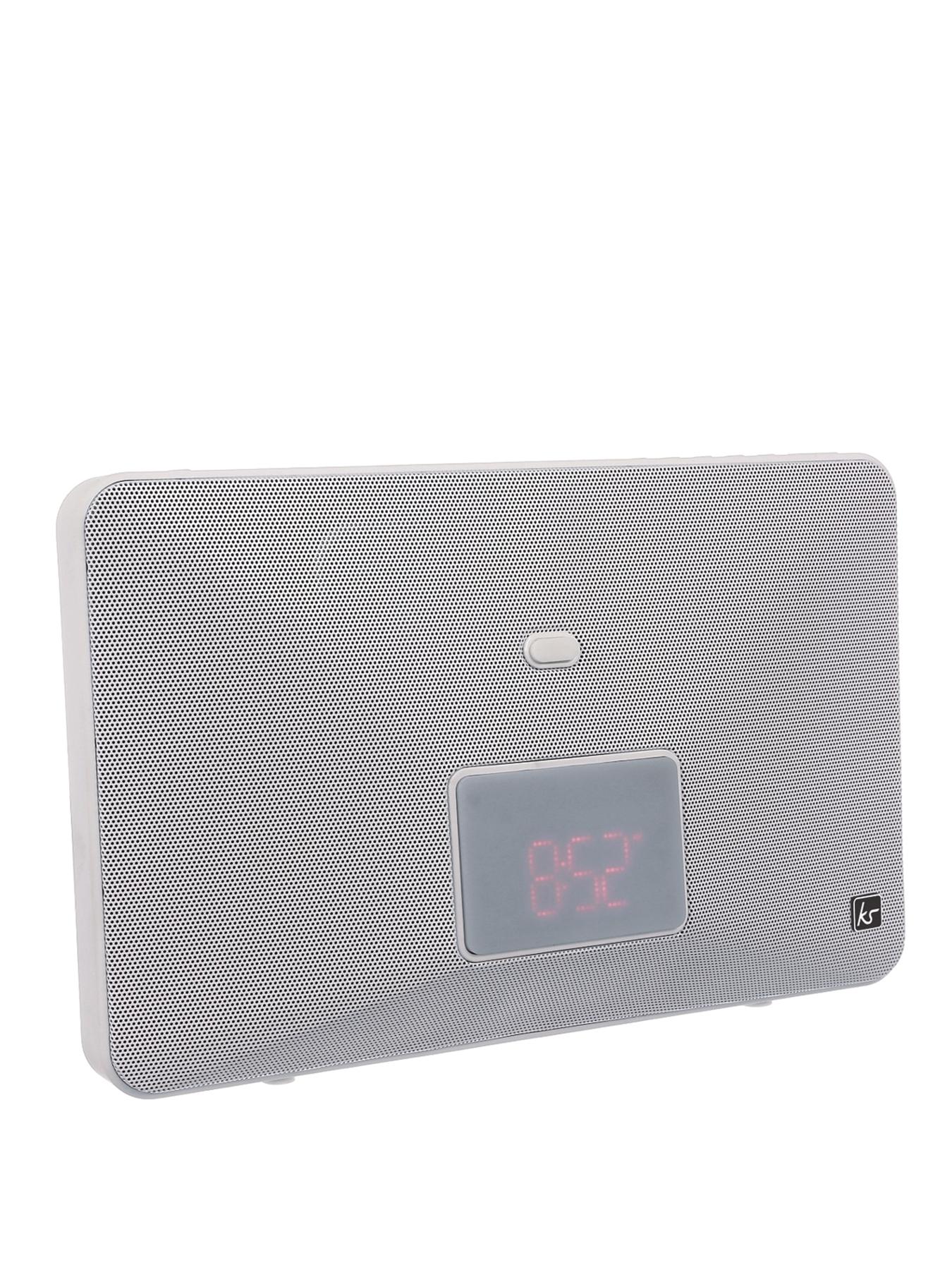 Kitsound Fresh 8 Pin Lightning Clock Radio Speaker Docking Station - White Kitsound Fresh 8 Pin Lightning Clock Radio Speaker Docking Station - White