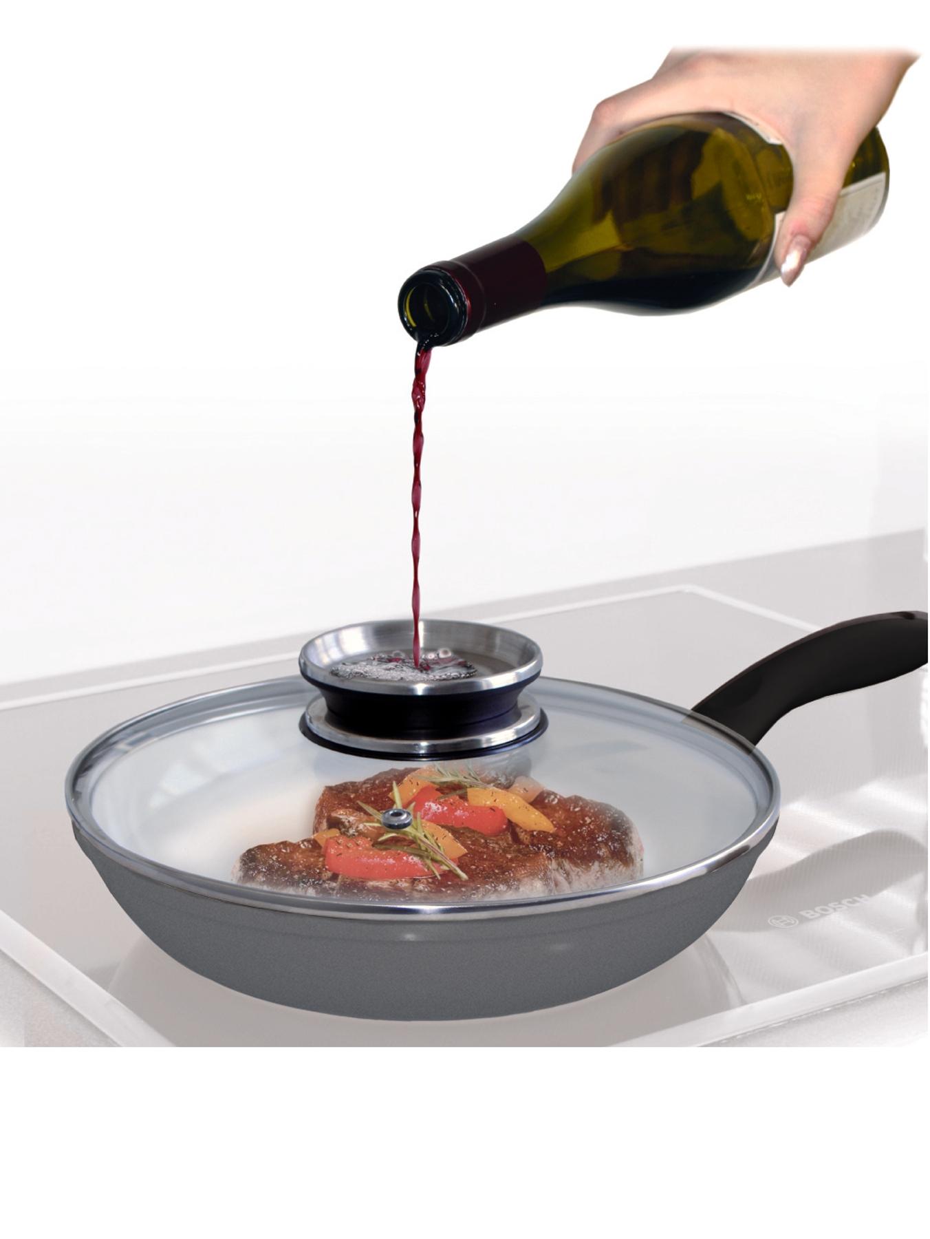 JML Ceracraft 28cm Ceramic Pan with Lid - Red, Red,Charcoal JML Ceracraft 28cm Ceramic Pan with Lid - Red, Red,Charcoal