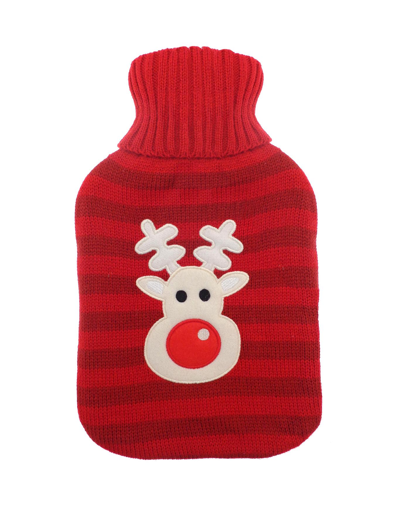 Rudolph Christmas Hot Water Bottle - Red Rudolph Christmas Hot Water Bottle - Red