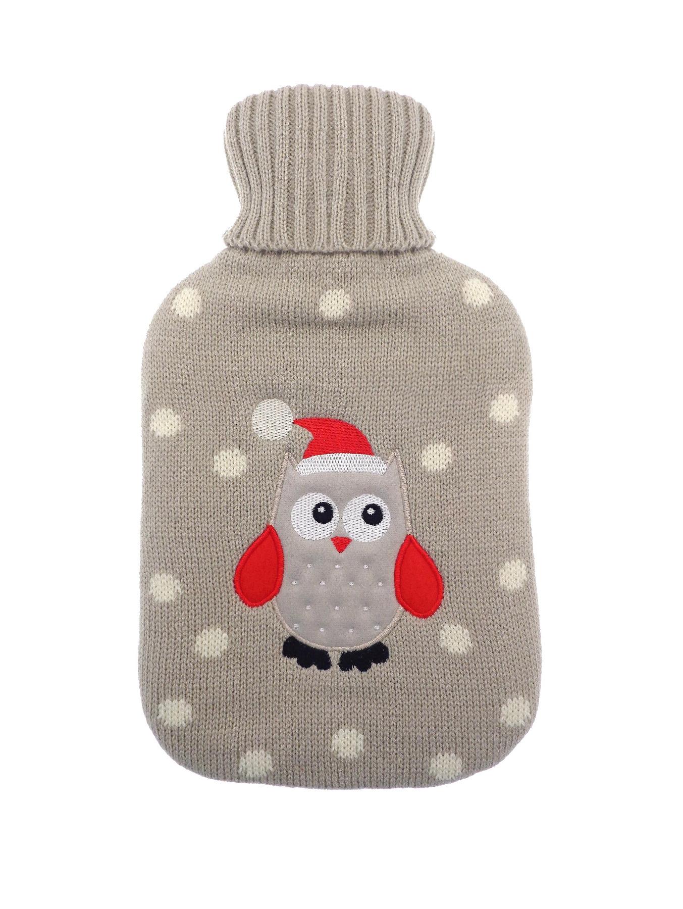 Owl Hot Water Bottle - Red Owl Hot Water Bottle - Red