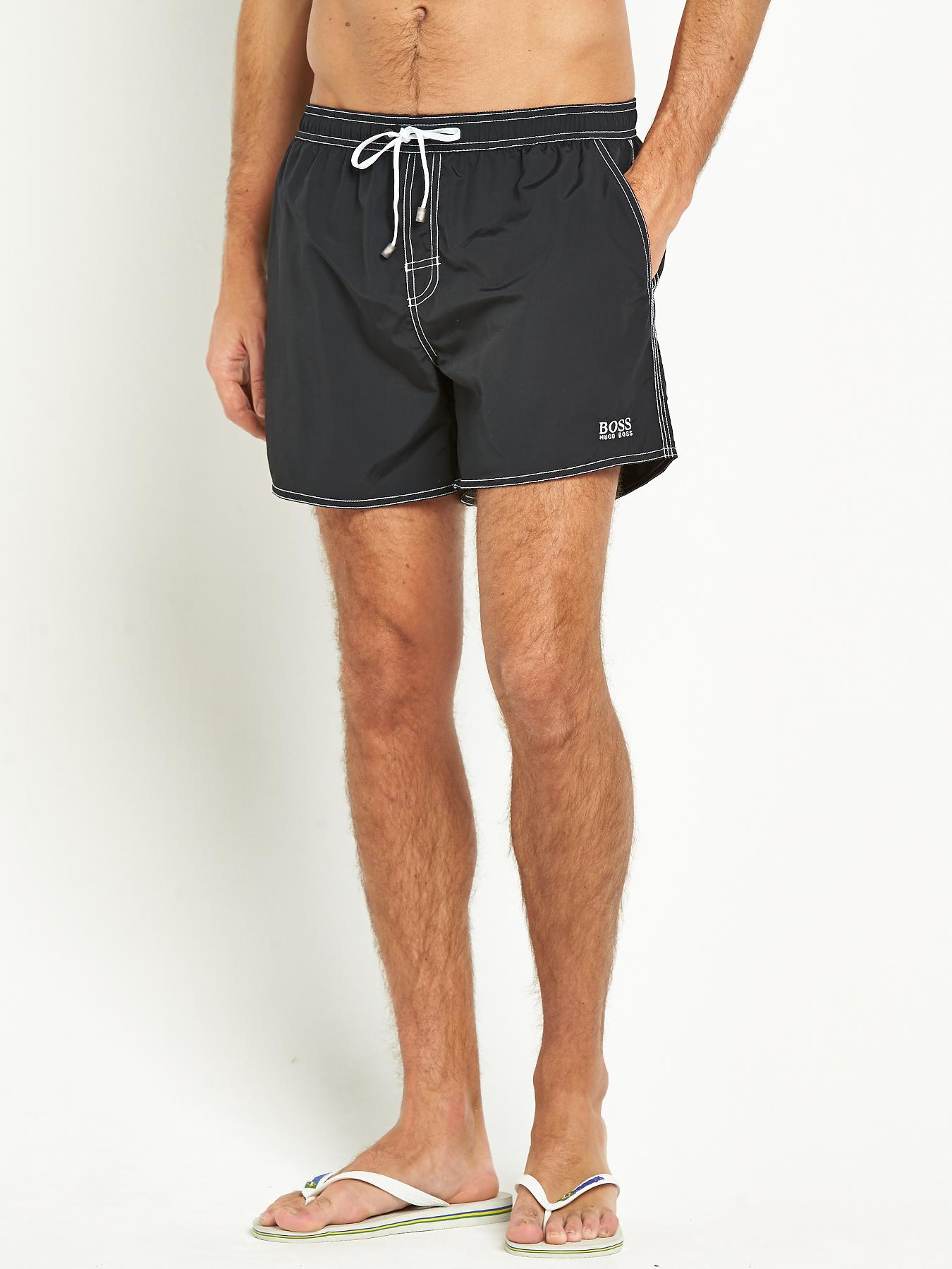 Hugo Boss Mens Lobster Swim Shorts - Black, Black Hugo Boss Mens Lobster Swim Shorts - Black, Black