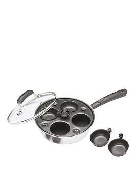 Product photograph of Kitchencraft Carbon Steel Non Stick Induction Safe 4-cup Egg Poacher 21 Cm from very.co.uk