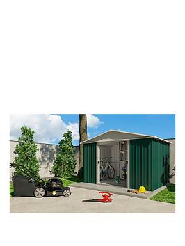 Product photograph of Yardmaster 9 4 X 7 5 Ft Apex Roof Metal Garden Shed from very.co.uk
