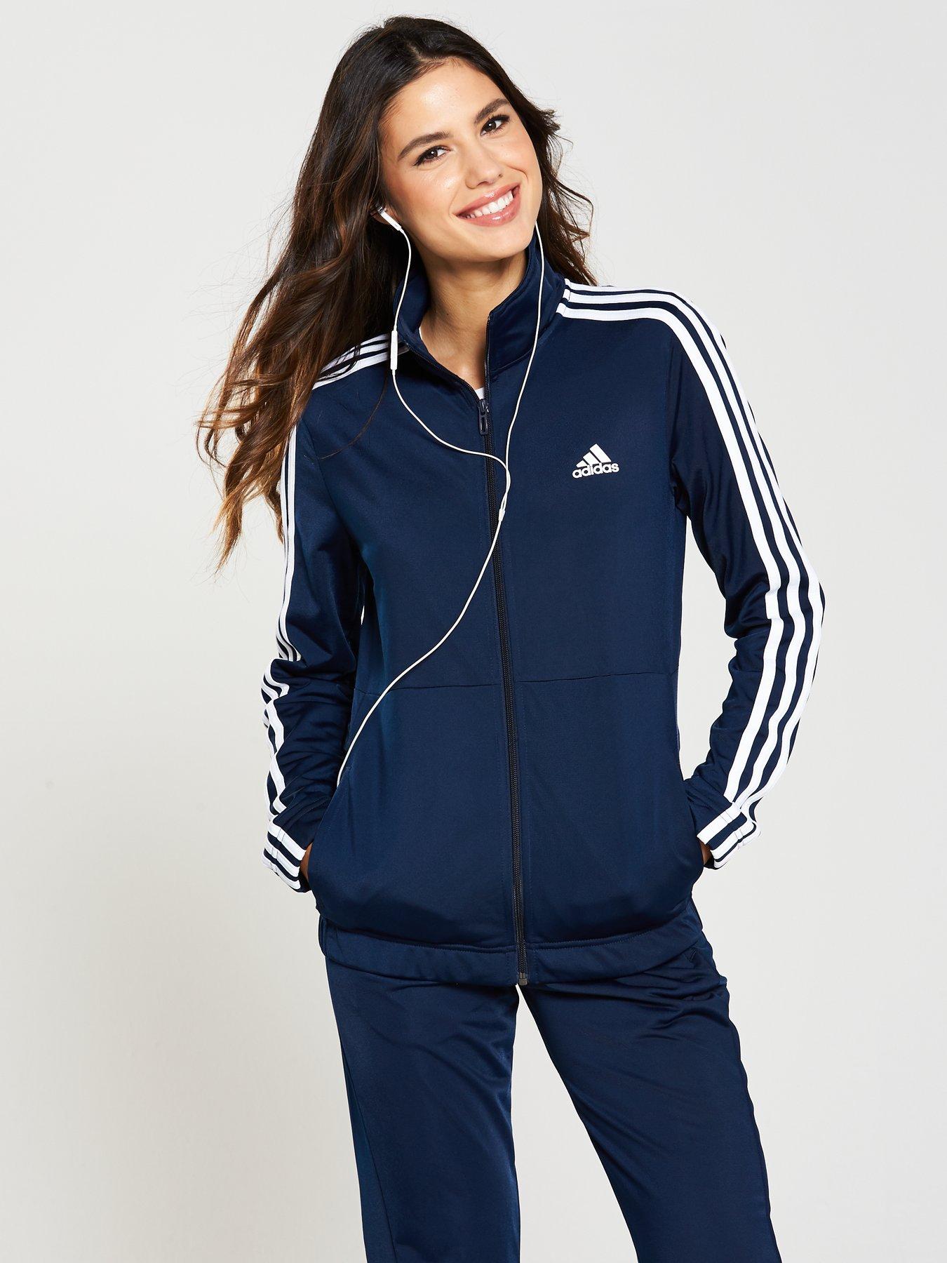 adidas womens blue tracksuit