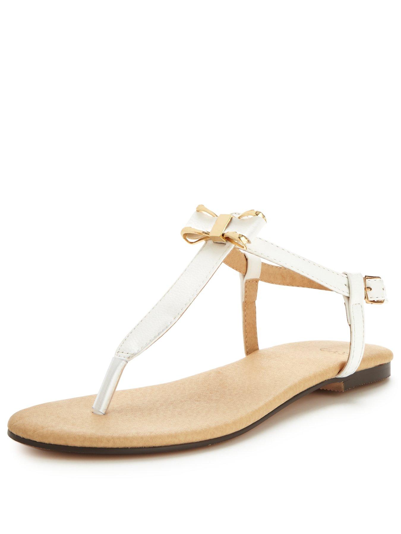 oasis white bow sandals