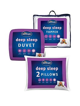 Product photograph of Silentnight Deep Sleep 13 5 Tog Duvet Pillow Pair And Mattress Topper Bundle from very.co.uk