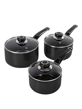 Product photograph of Morphy Richards Equip 3-piece Saucepan Set from very.co.uk