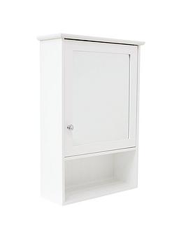 Product photograph of Lloyd Pascal Portland Mirrored Bathroom Wall Cabinet - White from very.co.uk