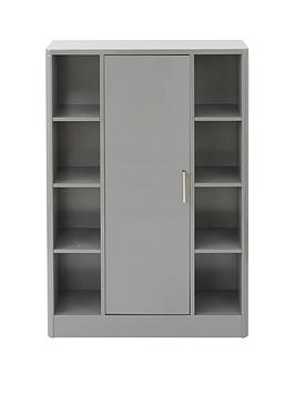 Product photograph of Lloyd Pascal Luna Hi-gloss Bathroom Console Unit - Grey from very.co.uk