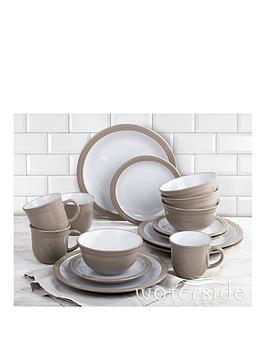 Product photograph of Waterside Camden 16-piece Dinner Set Ndash Taupe from very.co.uk