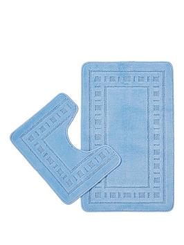 Product photograph of Catherine Lansfield Armoni Bath And Pedestal Mat Set from very.co.uk