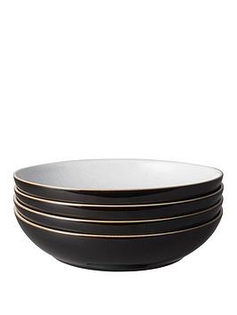 Product photograph of Denby Elements 4-piece Pasta Bowl Set Ndash Black from very.co.uk