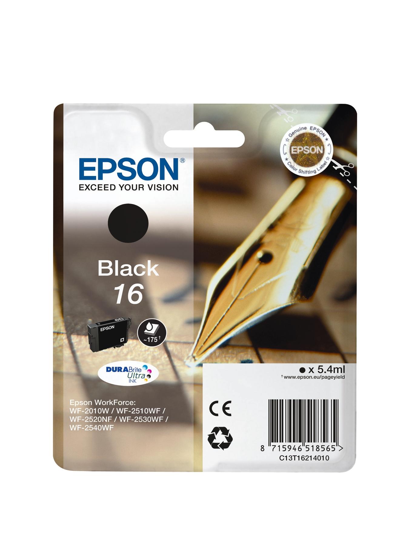 Epson Singlepack Black 16 DURABrite Ultra Ink Epson Singlepack Black 16 DURABrite Ultra Ink