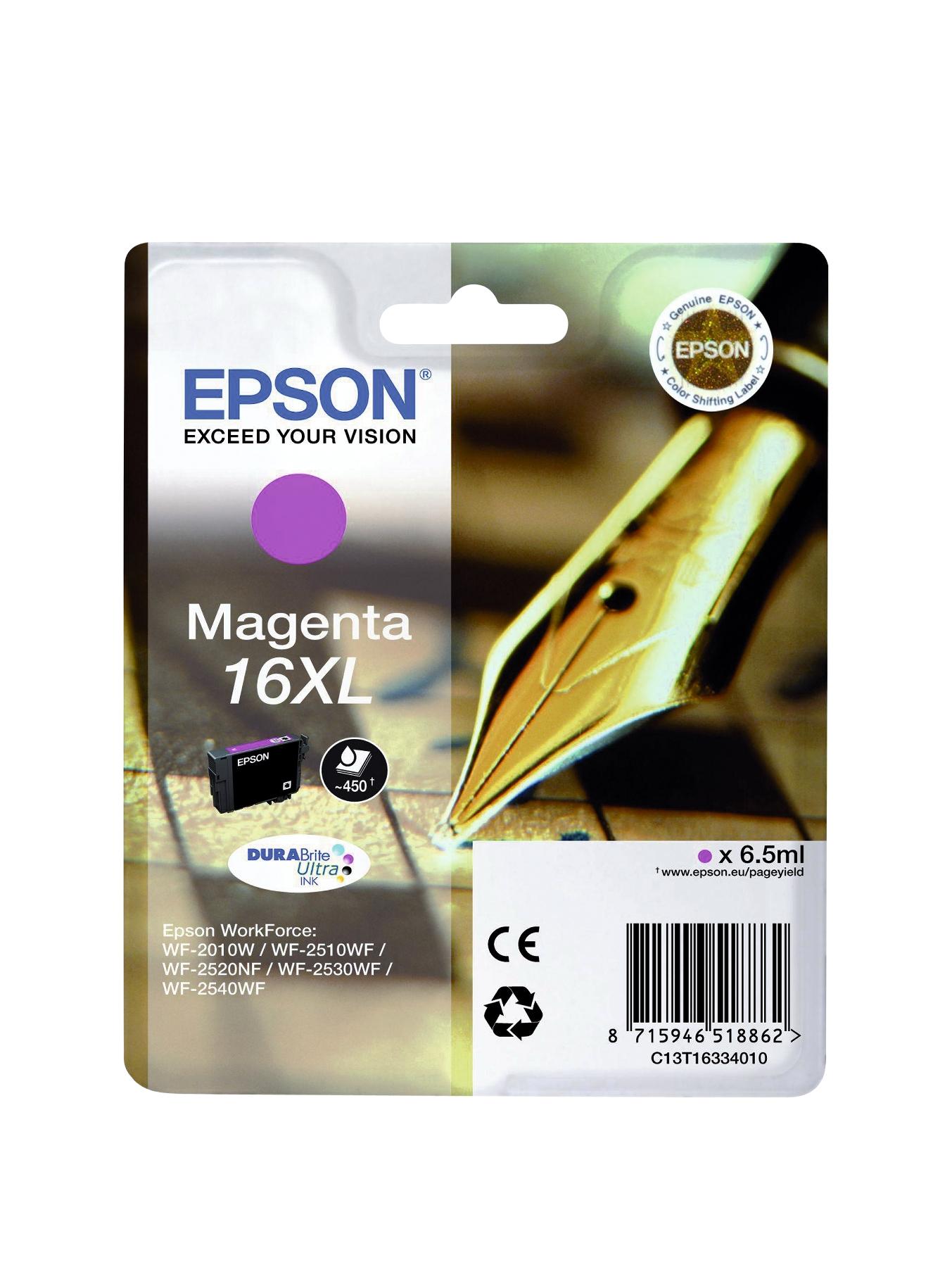 Epson Singlepack Magenta 16XL DURABrite Ultra Ink Epson Singlepack Magenta 16XL DURABrite Ultra Ink