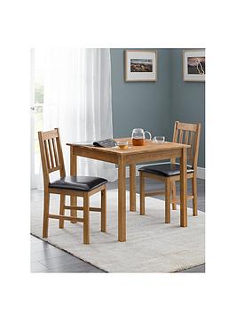 Product photograph of Julian Bowen Coxmoor 75 X 75 Cm Square Solid Oak Dining Table 2 Chairs from very.co.uk