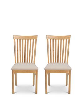 Product photograph of Julian Bowen Pair Of Ibsen Solid Wood Dining Chairs from very.co.uk