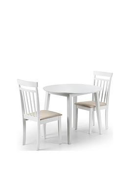 Product photograph of Julian Bowen Coast 90 Cm Drop Leaf Dining Table 2 Chairs from very.co.uk
