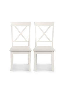 Product photograph of Julian Bowen Pair Of Davenport Solid Wood Dining Chairs from very.co.uk