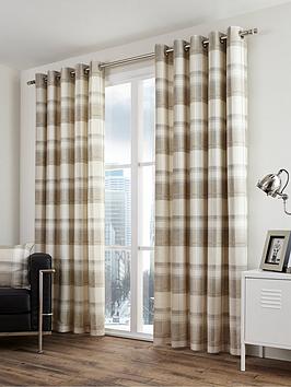 Product photograph of Fusion Balmoral Check Lined Eyelet Curtains from very.co.uk