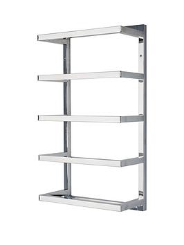 Product photograph of Lloyd Pascal 5-tier Chrome Wall Towel Rail Ndash Square Tube from very.co.uk