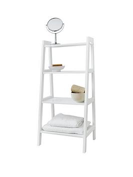 Product photograph of Lloyd Pascal Portland 4 Tier Bathroom Shelving Unit - White from very.co.uk