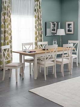 Product photograph of Julian Bowen Davenport 150 - 189 Cm Extending Dining Table 6 Chairs from very.co.uk